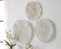 Ocean Gems Indoor-Outdoor Wall Decor, Natural, S/3