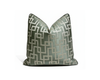 Elegant Geometric Sage Throw Pillow