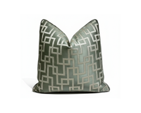 Elegant Geometric Sage Throw Pillow