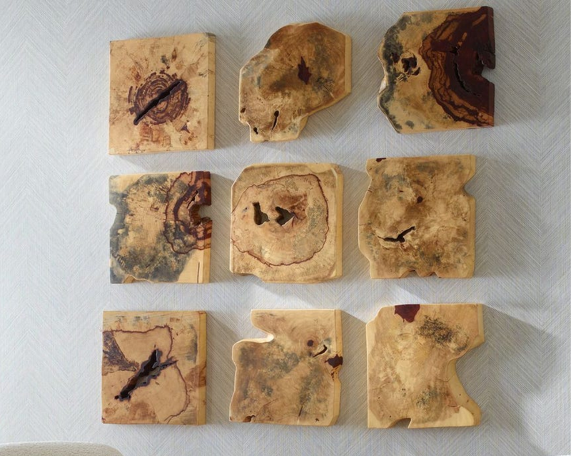 Bahati Wood Wall Decor, Natural, S/9
