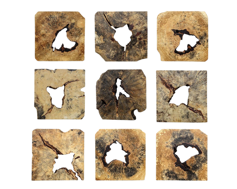 Bahati Wood Wall Decor, Natural, S/9