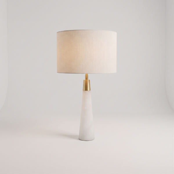 Octagonal Tapered Alabaster Table Lamp
