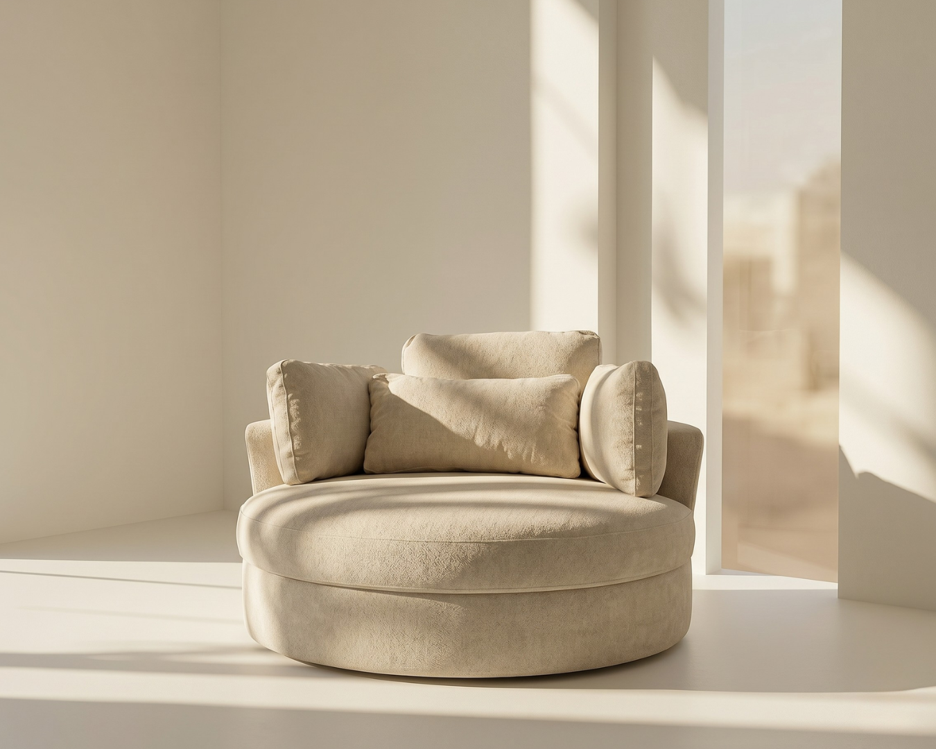 Solo Swivel Chair - Beige