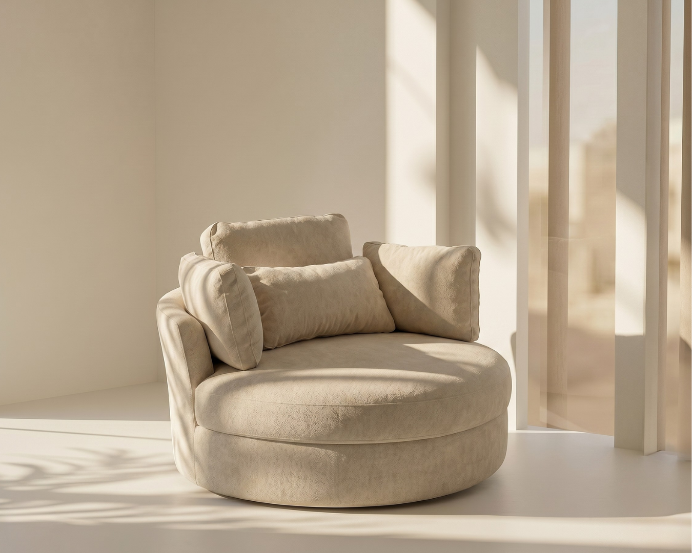 Solo Swivel Chair - Beige
