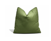 Organic Olive Green Linen-Look Throw Pillow