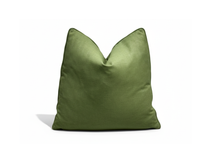 Organic Olive Green Linen-Look Throw Pillow