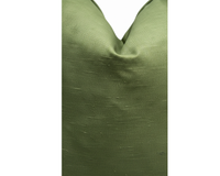 Organic Olive Green Linen-Look Throw Pillow