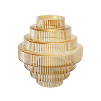 Geometric Amber Glass Vase