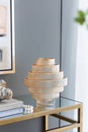 Geometric Amber Glass Vase