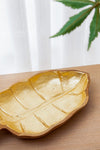 Teak Leaf Plate With Gold Foil