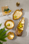 Accent Teak Plate With Gold Foil