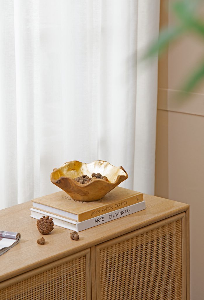 Teak Bowl With Gold Foil