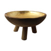 Teak Bowl With Gold Foil & Legs