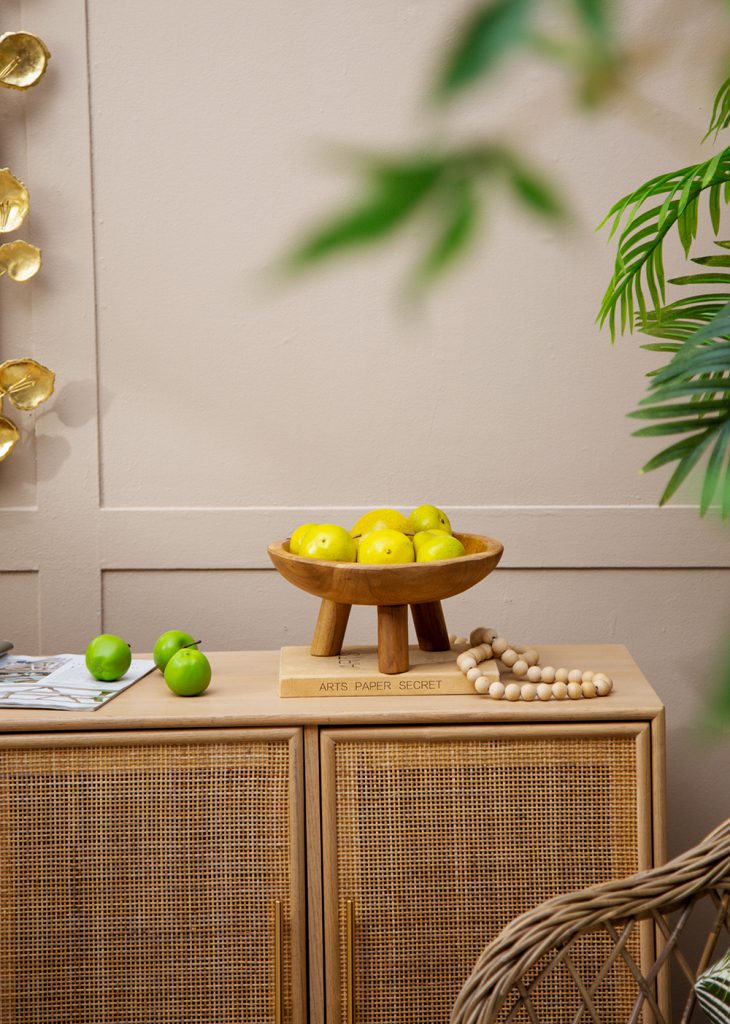 Teak Bowl With Gold Foil & Legs