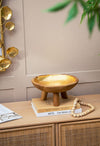 Teak Bowl With Gold Foil & Legs