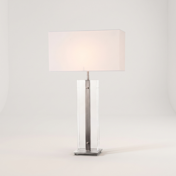 Double Layers Silver Crystal Table Lamp