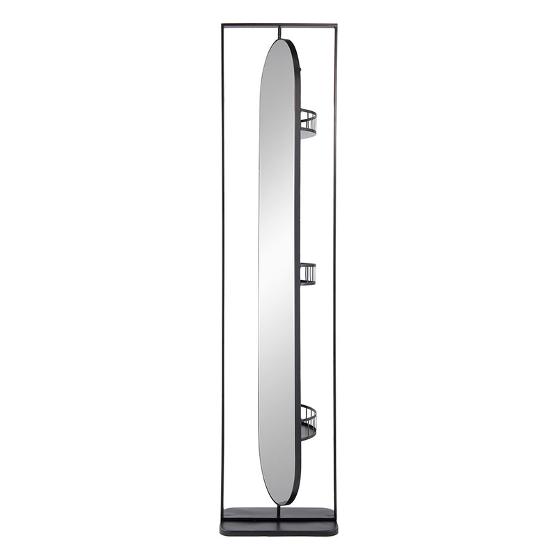 Metal Stand Mirror Black