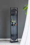 Metal Stand Mirror Black