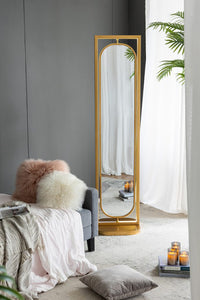 Metal Stand Mirror Gold