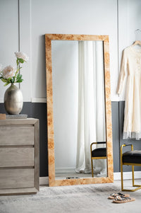 Burl Wood Floor Mirror
