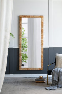 Burl Wood Floor Mirror