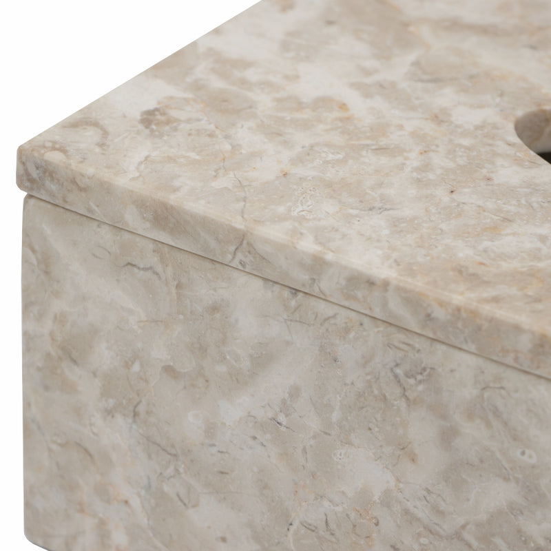 Cream Marble Tissue Box