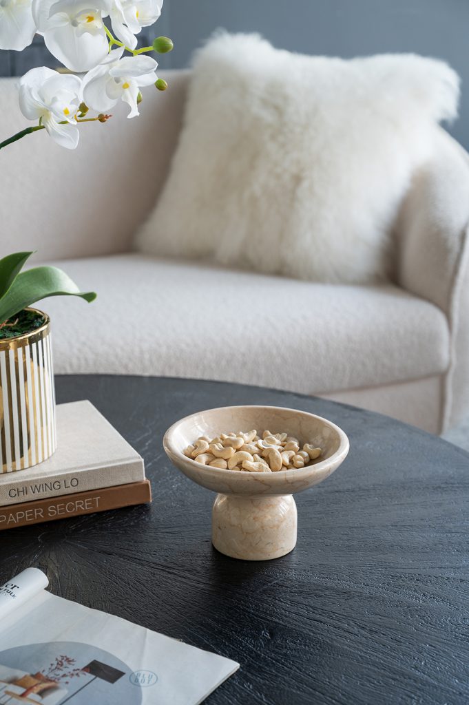 Cream Marble Fruit Bowl