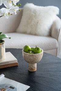 Cream Marble Bowl With Leg