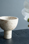 Cream Marble Bowl With Leg