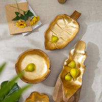 Accent Teak Plate With Gold Foil