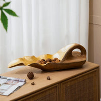 Accent Teak Plate With Gold Foil