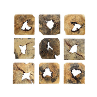 Bahati Wood Wall Decor, Natural, S/9