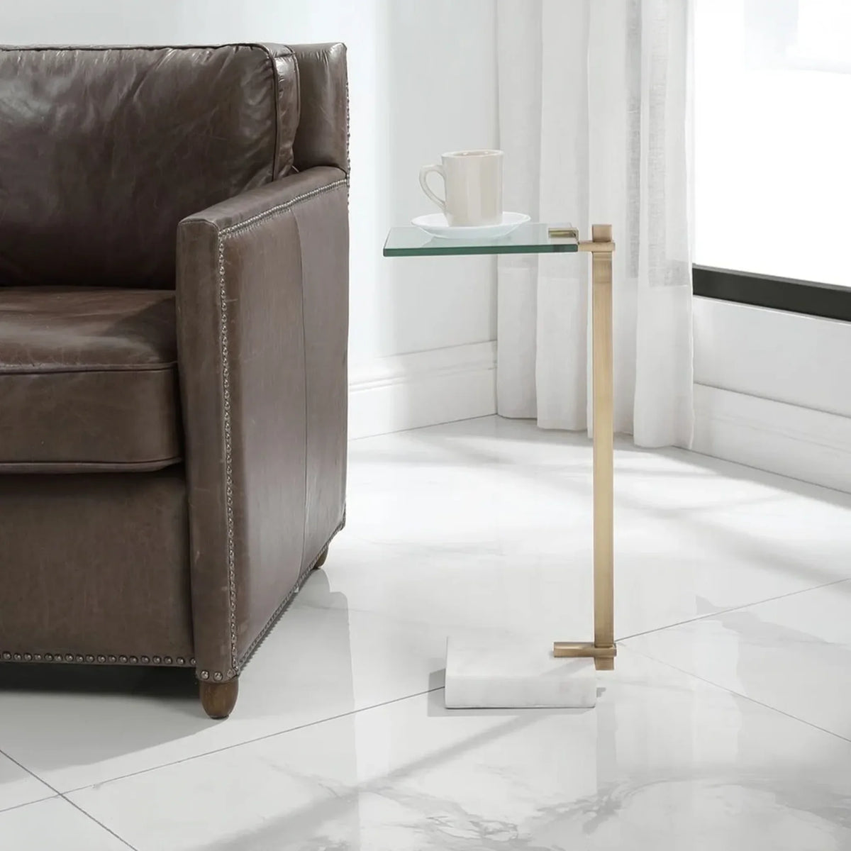 Butler Accent Table, White