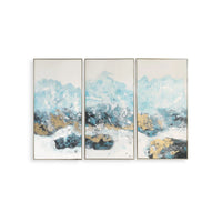 Crashing Waves Hand Painted Canvases, S/3