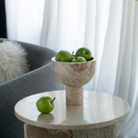 Cream Marble Bowl With Leg