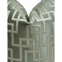 Elegant Geometric Sage Throw Pillow