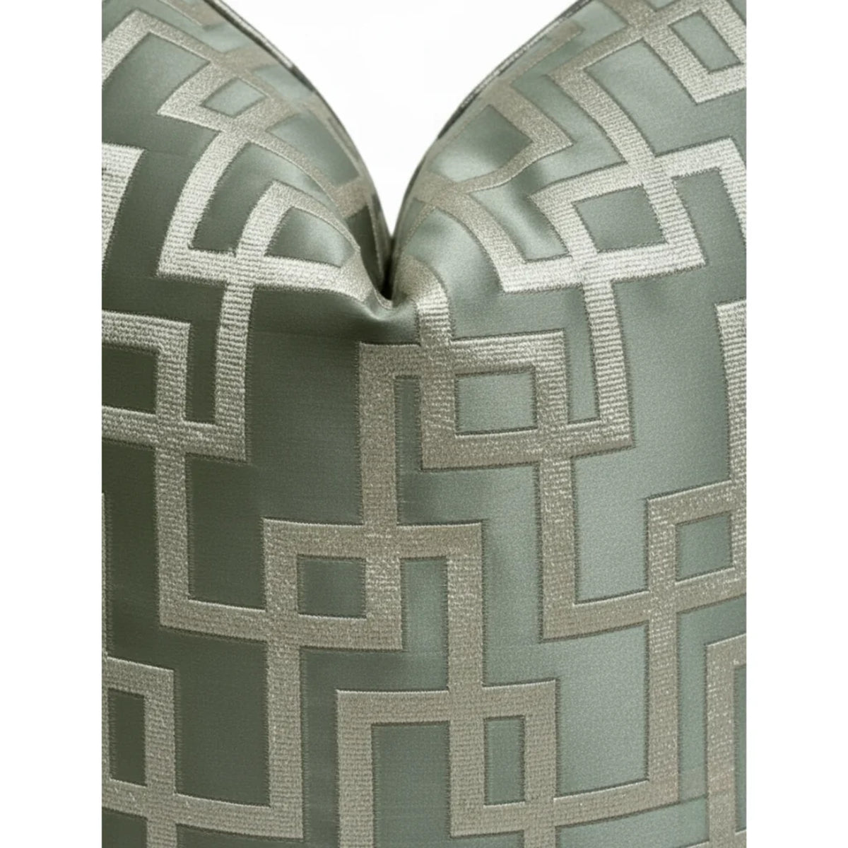 Elegant Geometric Sage Throw Pillow