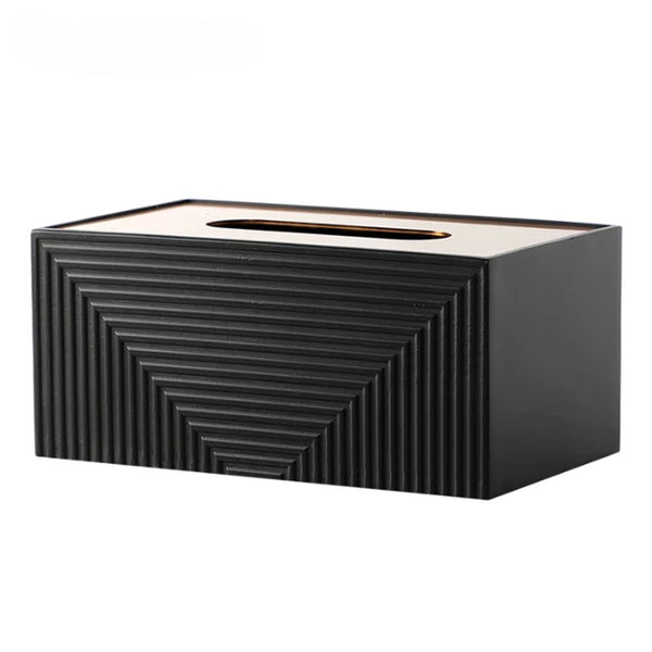 Geometric Black Tissue Box