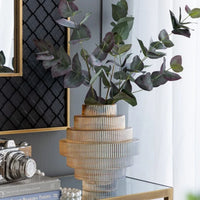 Geometric Amber Glass Vase