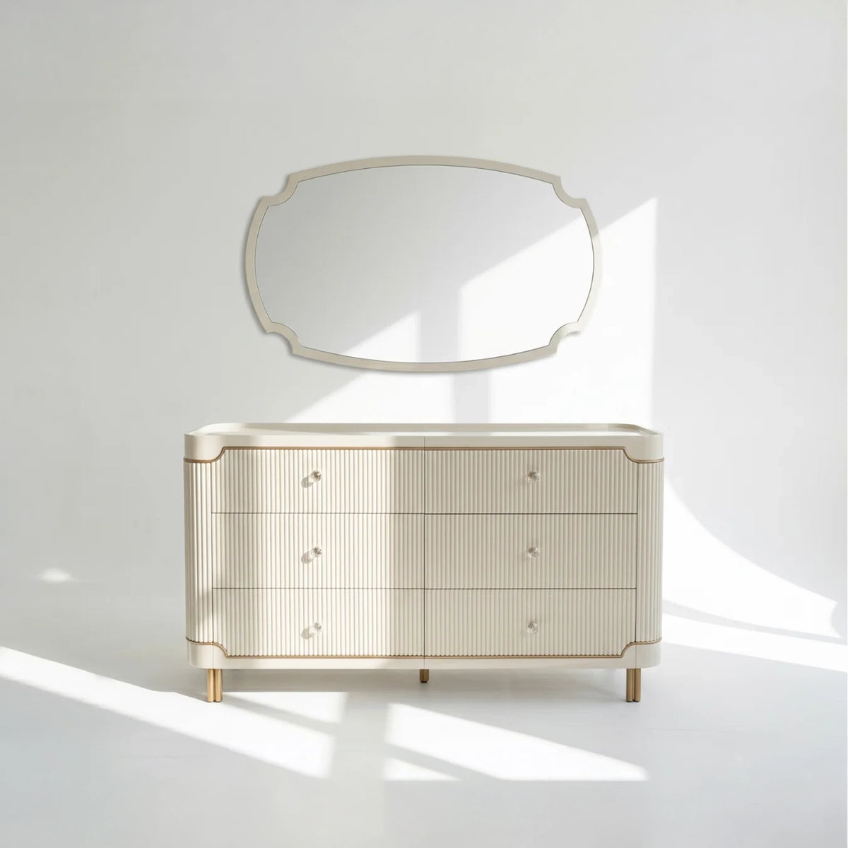 Ivory Dresser & Mirror