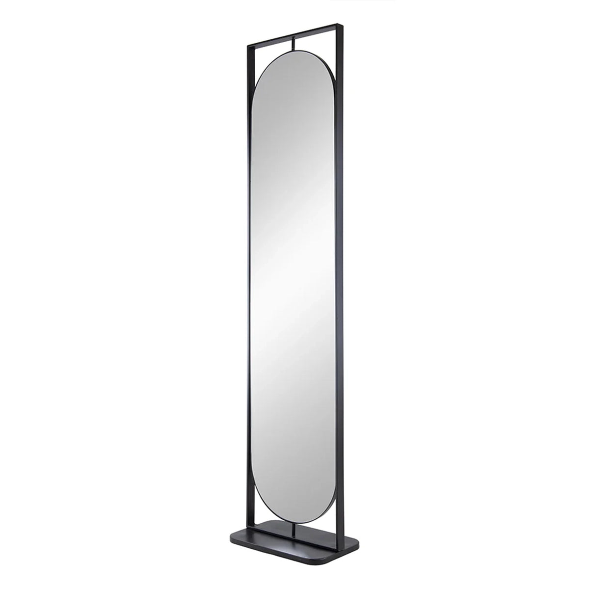 Metal Stand Mirror Black