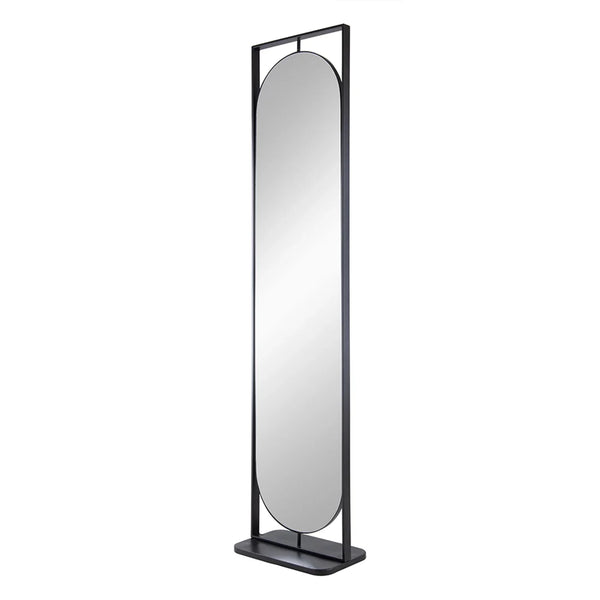 Metal Stand Mirror Black