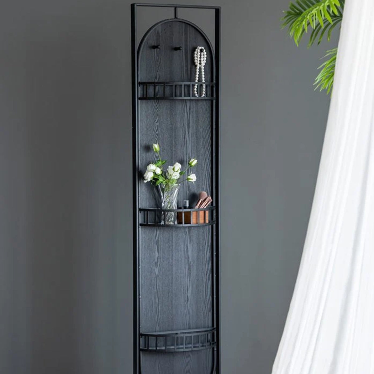 Metal Stand Mirror Black