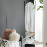 Metal Stand Mirror Black
