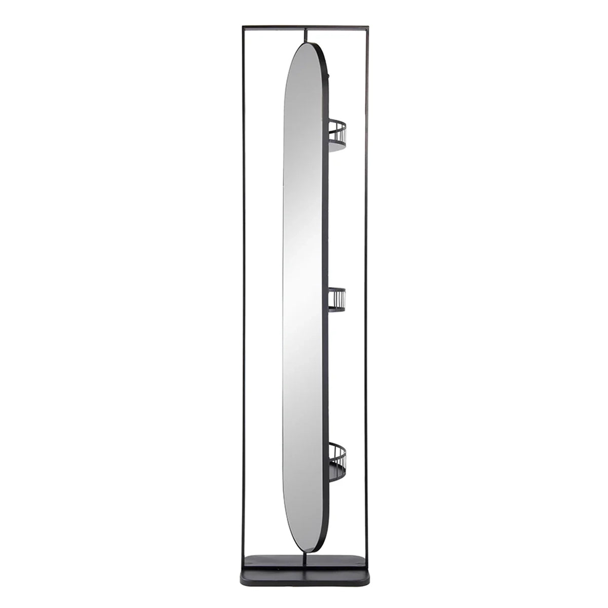 Metal Stand Mirror Black