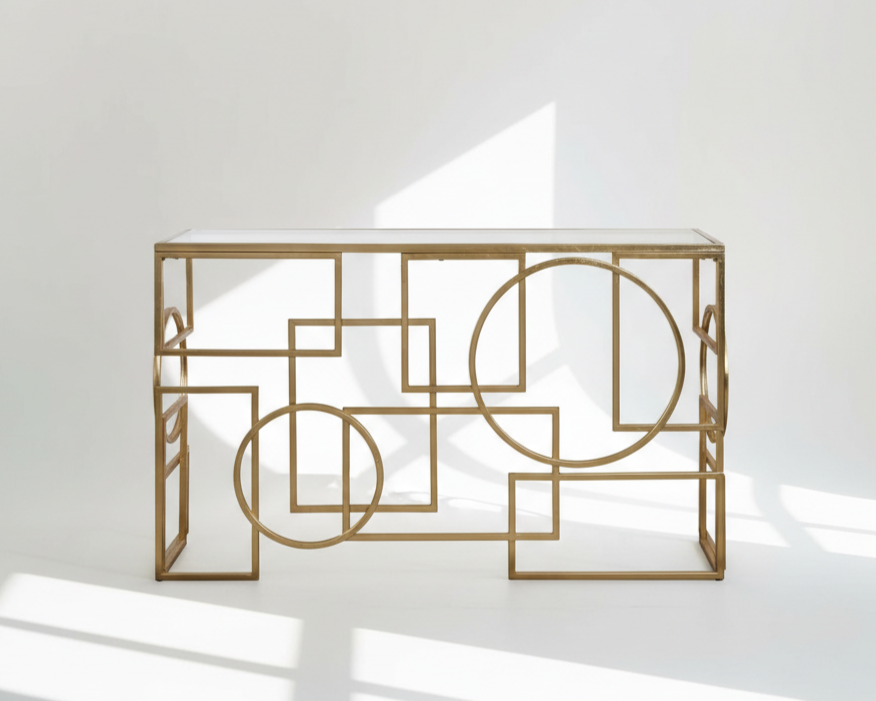 Metria Gold Console Table