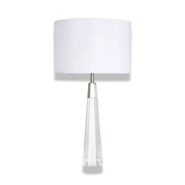 Octagonal Silver Crystal Table Lamp