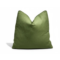 Organic Olive Green Linen-Look Throw Pillow