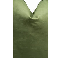 Organic Olive Green Linen-Look Throw Pillow