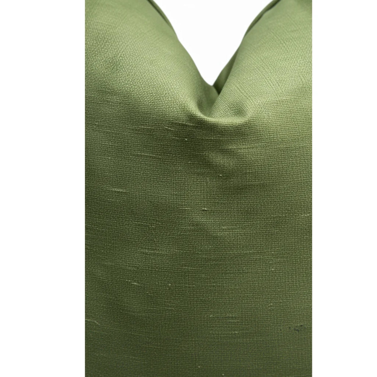 Organic Olive Green Linen-Look Throw Pillow